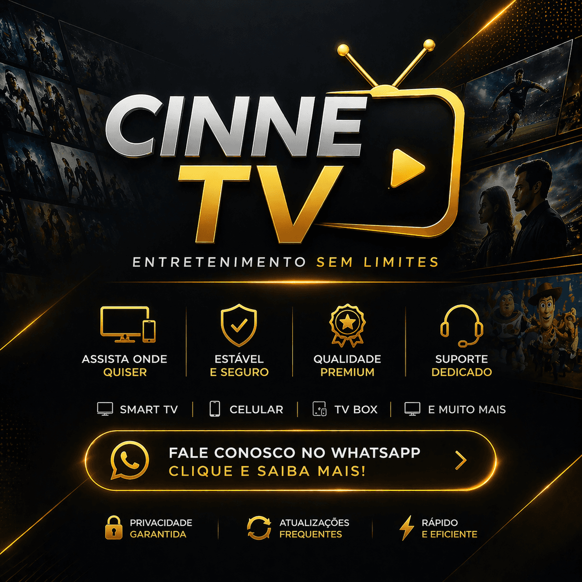 🚨 CHEGA DE TRAVAMENTOS! 🚨 Cansado de canais caindo bem na hora do jogo ou do seu filme? 😤 🔥 Aq