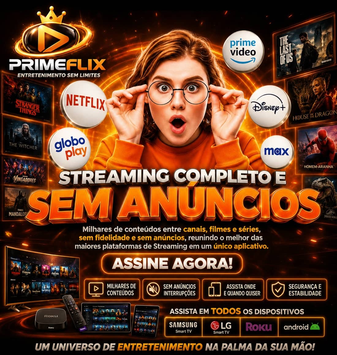 PrimeFlix - Canais, Filmes, Séries - Streamings